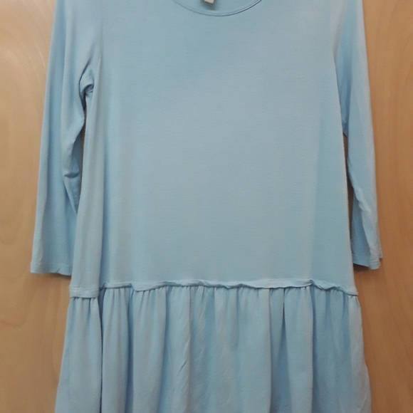 Blue Audge Podge tiered flowy boho top L - Picture 5 of 5